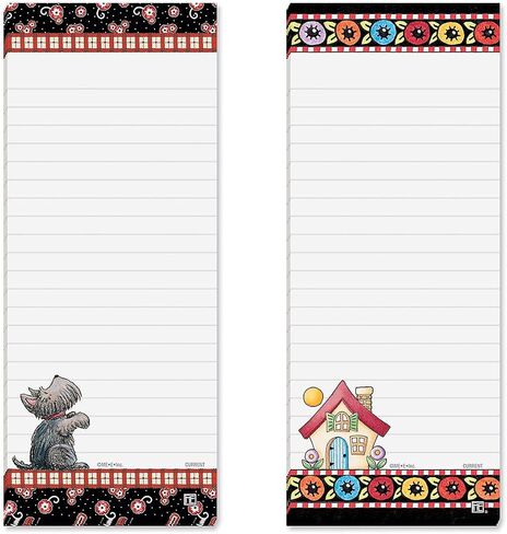 Mary Engelbreit Bright Floral Magnetic Notepad Set – Set of 12 Memo Pads, 6 Designs, 30-Sheet Pads, 3¼ x 8 Inches, Shopping List, to-Do Notes, Printed in The USA, by Current in Saudi Arabia