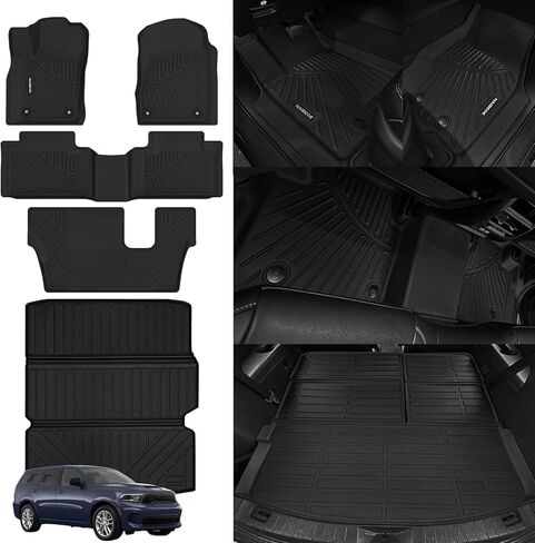 سجادات أرضية لسيارة دودج دورانجو 2016-2024 7 ركاب مقعد الصف الثاني - جميع الأحوال الجوية لسيارة دودج دورانجو سجادات أرضية وبطانة حصيرة البضائع ترقية الملحقات القابلة للطي in Kuwait