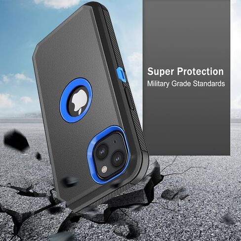 Phone Case for iPhone 14 Plus Case,Heavy Duty Hard Shockproof Armor Protector Case Cover with Belt Clip Holster for Apple iPhone 14 Plus 6.7 5G 2022 Phone Case (Black) in Saudi Arabia