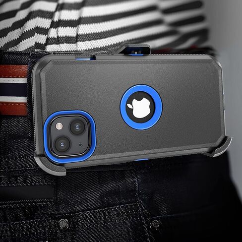 Phone Case for iPhone 14 Plus Case,Heavy Duty Hard Shockproof Armor Protector Case Cover with Belt Clip Holster for Apple iPhone 14 Plus 6.7 5G 2022 Phone Case (Black) in Saudi Arabia