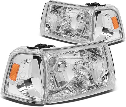 DNA MOTORING HL-OH-FRAN01-BK-AM Pair of Headlights Compatible with Ford Ranger 2001-2011, Black Housing/Amber Corner in Saudi Arabia