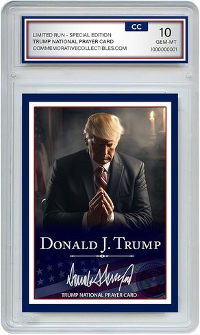 Donald Trump Prayer Card - Limited Edition, Gem Mint 10 Trading Card - Spiritual Collector's Item, Perfect Trump Gift - Christian Gift for Trump Supporters in Saudi Arabia