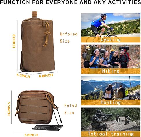 Dump Pouch, Tactical Molle Drawstring Magazine Dump Pouch, Adjustable Military Utility Belt Fanny Hip Holster Bag Outdoor Ammo Pouch in Saudi Arabia