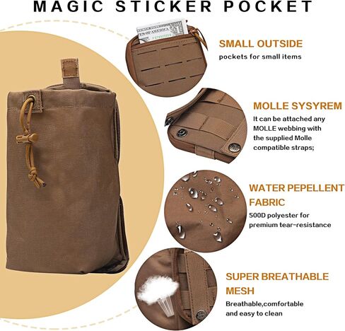Dump Pouch, Tactical Molle Drawstring Magazine Dump Pouch, Adjustable Military Utility Belt Fanny Hip Holster Bag Outdoor Ammo Pouch in Saudi Arabia