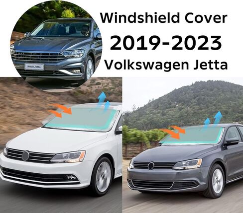 INSAUTO for VW Jetta 2020 الزجاج الأمامي للشمس ظلة 2 طبقات درع النافذة الأمامية لـ 2019-2023 Volkswagen Jetta غطاء الزجاج الأمامي 210T عاكس مخصص مناسب للشمس كتل حاجبة للأشعة فوق البنفسجية ملحقات السيارة in Kuwait