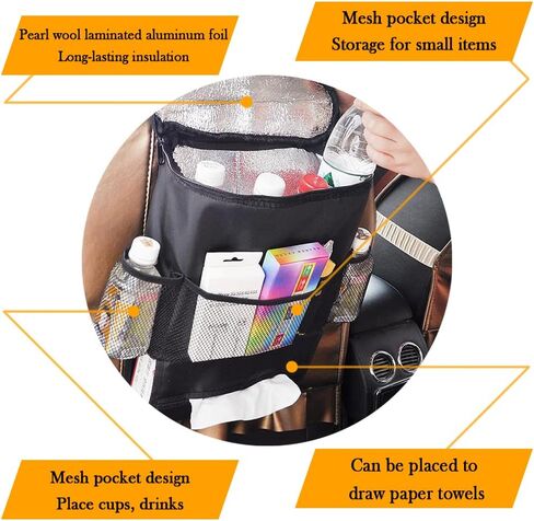 منظم وتخزين المقعد الخلفي للسيارة مع مبرد سفر للسيارة وحامل مناديل السيارة وحقيبة تنظيم مقعد السيارة متعددة الجيوب، واحدة من أكثر منظمات وتخزين السيارات تنوعًا in Kuwait