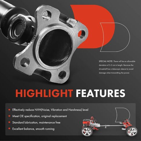 A-Premium [4WD] Front Complete Drive Shaft Prop Shaft Driveshaft Assembly Compatible with Dodge Dakota 2001-2007 & Mitsubishi Raider 2006-2007, Replace# 52105981AC in Saudi Arabia