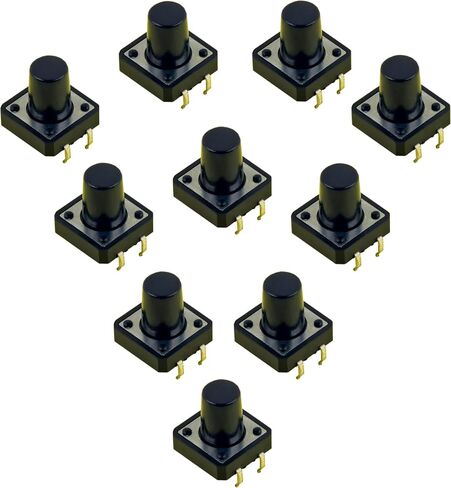 مفتاح زر الضغط اللمسي SMD 4PIN ON/Off مفتاح لمس أفقي صغير صغير لللحظة 12x12x12 مم (عبوة من 50 قطعة) in Kuwait