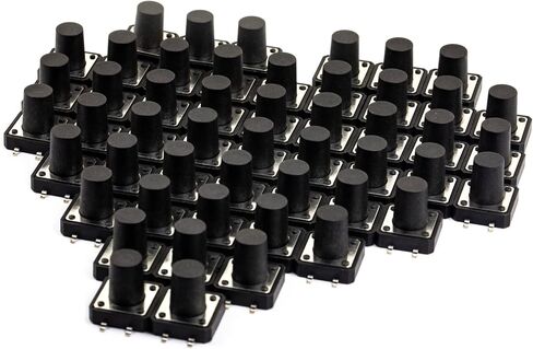 مفتاح زر الضغط اللمسي SMD 4PIN ON/Off مفتاح لمس أفقي صغير صغير لللحظة 12x12x12 مم (عبوة من 50 قطعة) in Kuwait