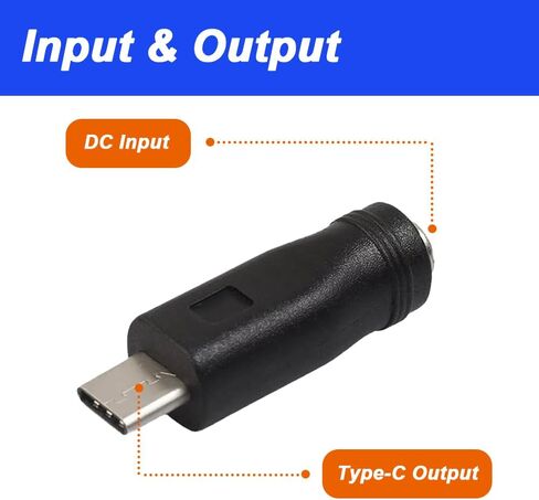 محول طاقة USB C إلى DC، محول طاقة USB من النوع C ذكر إلى DC 5.5x2.1 مم أنثى موصل شحن برميل جاك لجهاز شحن USB من النوع C (5 عبوات) in Kuwait