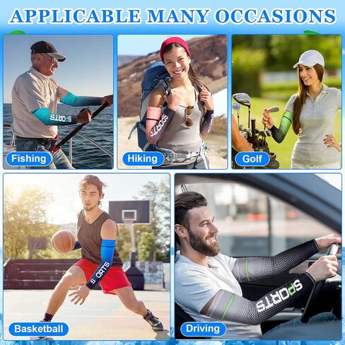 yahenda 8 أزواج من الأكمام المضغوطة للحماية من أشعة الشمس فوق البنفسجية وأكمام الذراع الرياضية وأكمام التبريد غير القابلة للانزلاق لتغطية الأذرع للرجال وأغطية الذراع طويلة الأكمام للرجال in Saudi Arabia