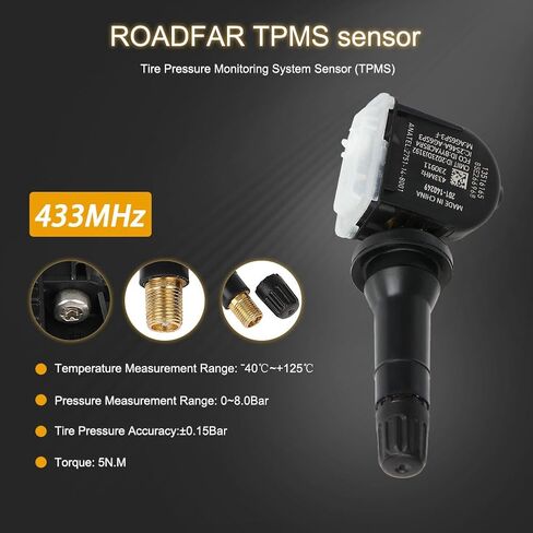 ROADFAR TPMS Sensor 433MHz Tire Pressure Sensor Fits For Buick & For Chevrolet & For GMC Series Replaces 13516165 4Pack in Saudi Arabia