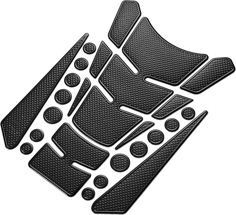 Motoforti Universal Motorcycle Gas Oil Fuel Tank Protector 3D PVC المطاط وسادة شعار شارة ملصق أسود in Saudi Arabia