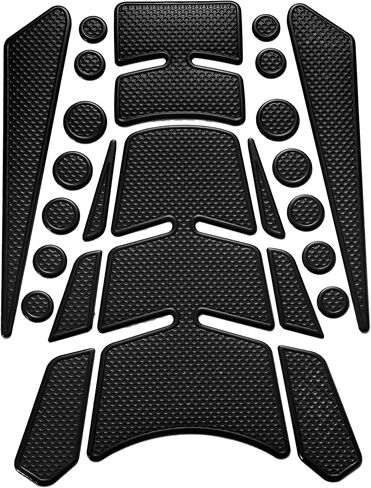Motoforti Universal Motorcycle Gas Oil Fuel Tank Protector 3D PVC المطاط وسادة شعار شارة ملصق أسود in Saudi Arabia