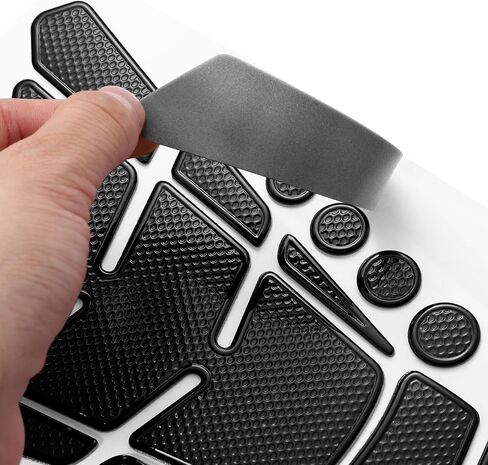 Motoforti Universal Motorcycle Gas Oil Fuel Tank Protector 3D PVC المطاط وسادة شعار شارة ملصق أسود in Saudi Arabia