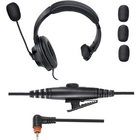 Over Ear Earpiece Noise Canceling Construction Work Headset with Boom Mic Headband Earmuffs Headphone for Motorola sl300 sl7550 tlk100 sl7580e sl7590e sl3500e sl1k sl1m(Single Ear