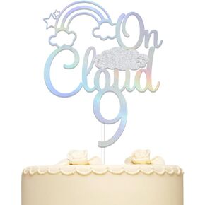على السحابة 9 كعكة توبر كعكة عيد الميلاد التاسع توبر زينة عيد الميلاد التاسع للفتيات سحابة كعكة الزينة سعيد 9 عيد ميلاد حزب ديكور لوازم