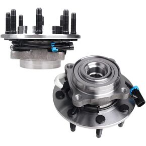 Autoround 515086 Pair 2WD Front Wheel Bearing and Hub Assembly Compatible with Chevy Silverado/GMC Sierra 1500HD 2500 2500HD 3500, Suburban/Avalanche/Yukon XL 2500 RWD, 8 Lug W/ABS