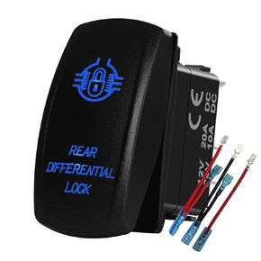 Blue Led Rear Differential Locker Rocker Switch Rear Locker 5P ON Off Toggle Switch for The ARB/Carling/NARVA 4x4 Caravan Truck Trailer Tracker Jeep Can-Am 12V 24V