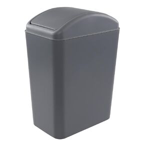 1-Pack 4.5 Gallon Plastic Swing Lid Kitchen Garbage Bin, Swing Top Trash Can, Grey