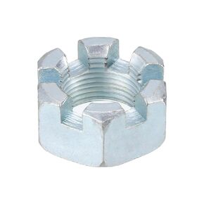 uxcell 1"-14 Hexagon Slotted Nut, Grade 6.8 Zinc Plated Hex Castle Nuts, Silver