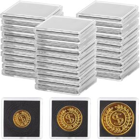 COSYOO 30PCS 50mm Coin Capsules Clear Plastic, Square Coin Cases with Foam Gaskets for Collectors, Adjustable Morgan Silver Dollar Coin Holders, 5 Size Coin Storage Boxes 21/27/30/35/40mm in Kuwait