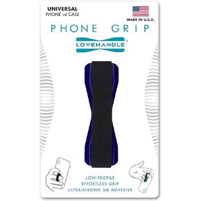LOVEHANDLE Universal Grip for Most Smartphones, Mini Tablets and Cases, Blue Colored Base with Black Strap, LH-01Blue
