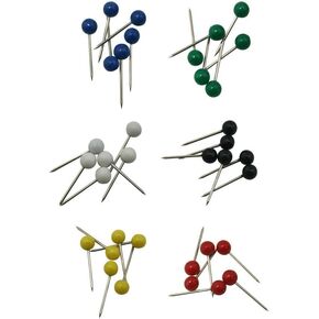 0.16" Diameter Small Head Map Tacks Mixed Color Pack of 300