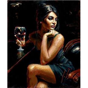 مجموعة الطلاء بالأرقام للفتيات من Sonby Wine Bar للأطفال البالغين، طلاء يدوي حسب الرقم لديكور الحائط المنزلي، 16 بوصة × 20 بوصة غير مثبتة in Kuwait