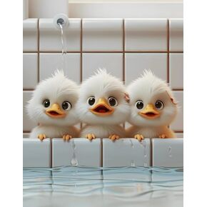 clakinla البط الصغير الماس الفن مجموعات الرسم للبالغين، 5d الماس الدواجن مجموعات الرسم الفني للمبتدئين، صورة الطلاء DIY مع النقاط الماس الحفر الكامل للديكور المنزل الكرتون 12x16 بوصة in Kuwait