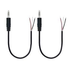 3.5mm Male Plug Jack Connector Replacement Repair, 3.5mm 1/8" TRS 3 Pole to Bare Wire Audio Cable