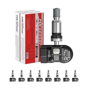 Autel TPMS Sensor, MX-Sensor 2 in 1 (315MHz + 433MHz) for 99% of Cars, Wireless Programming 100% Cloneable, Same as OE Sensors, 6-Year Battery Life (Press-in Metal Valve, 8PCS)