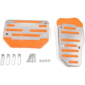 uxcell 2 in 1 Non-Slip Universal Automatic Car Gas Brake Pedal Pads Cover Orange