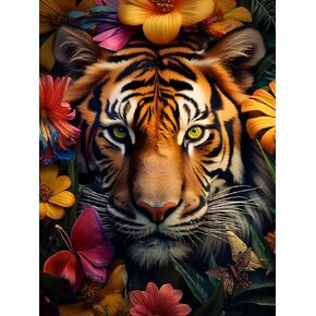 reofrey diy الماس مجموعات الفن للبالغين النمر Dreamcatcher، الحيوانات الحفر الكامل جولة حجر الراين الماس الملحقات الفنية، عبر غرزة التطريز قماش للحرف ديكور 30x40cm