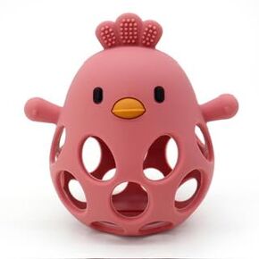 Theething Toy Baby Chew Toy for Sore Gums Made from BPA-Free Materials and Easy to Clean (Dusty Blue, Dark Pink, Mango.)
