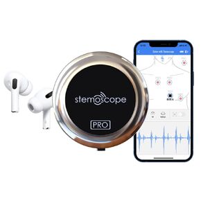 Stemoscope® PRO Digital Stethoscope – Directly Streams to Bluetooth Earphones – Untethered Auscultation Freedom – Amplified Stethoscope – Electronic Stethoscope – Not for Hearing Aids