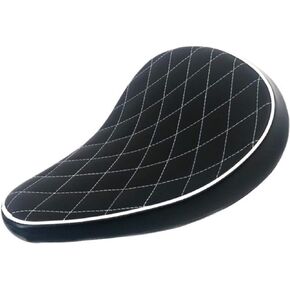 Genuine Leather Black Diamond SOLO Spring Seat HARLEY DAVIDSON Softail Deluxe Slim Heritage Dyna Street Fat Bob Low Rider Wide Glide Sportster XL 883 1200 Iron Low Roadster BOBBER Ref Saddle 52000276