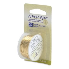 Artistic Wire, 22 Gauge 8 Yards/Pkg, Natural Non-Tarnish Brass