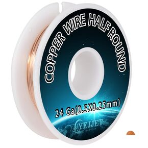 20 Gauge Brass Wire Half Round (Soft) 1.3 OZ 55 Ft Gold Brass Wire for Jewelry Making