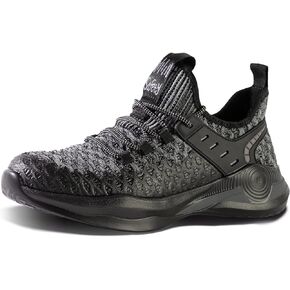 Kezhiho Steel Toe Shoes for Men Lightweight Breathable Comfortable Work Shoes Slip Resistant Puncture Proof Safety Shoes Indestructible Construction Industrial Sneakers