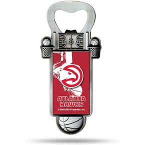 Rico Industries NBA Basketball Magnetic Bottle Opener, Stainless Steel, Strong Magnet to Display on Fridge