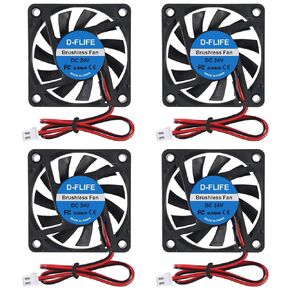 4pcs 24V 60150 Fan USB Brushless Cooling Fan 60mm x 10mm USB Fan 24V DC Brushless Cooling Fan 6010 for Computer CPU Heat Sink Cooling Cooler Fan (24V 2Pin)