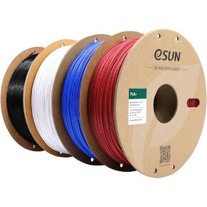 eSUN PLA+ Filament 1.75mm, 3D Printer Filament PLA Plus, Dimensional Accuracy +/- 0.03mm, 1KG per Spool, 4 Spools 3D Printing Filament, Black