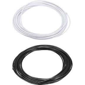 MECCANIXITY Filament Refills PLA and ABS Filaments 1.75mm, 5M/16.4ft Length for 3D Printing Pen, Black and White
