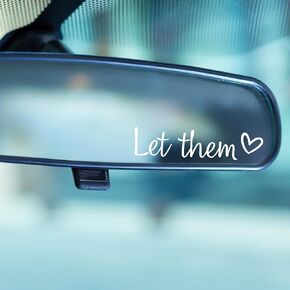 2 x Rear View Mirror Decal - Let Them Decal - Miniature Car Decal Sticker - Inspirational Wall Decal - Gift for Her - Stocking Stuffer