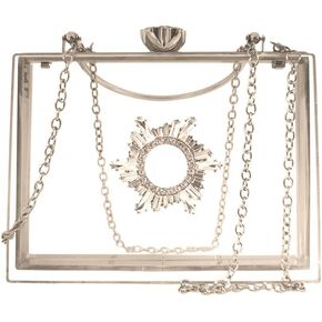 محفظة كلاتش من الأكريليك الشفاف للنساء، حقيبة كلاتش مسائية بصندوق أكريليك مع مقبض، حقيبة كتف كروس بصندوق شفاف in Kuwait