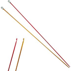 Hobekoee 2Pcs Tunisian Crochet Hook 6.5mm 7mm,Extra Long Crochet Hook 13.8in Afghan Crochet Needles Aluminum Tunisian Crochet for Beginner,Crocheting＆Knitting Lovers