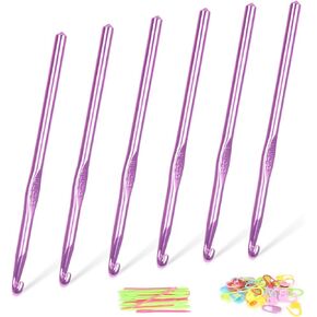 Katech 6Pcs Crochet Hook Set, 6mm (Size j/ 10) Crochet Hook for Arthritic Hands, Crochet Needles for Yarn Craft, Nice Crochet Gift for Group Crocheting Like Classes, Clubs, Family