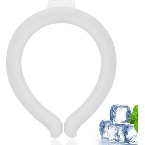 Neck Cooling Tube, Wearable Cooling Neck Wraps for Summer Heat,Freeze Below 28°C(82.4℉),Reusable Cooling Neck Rings,Outdoor Indoor Cooling and Dissipation Hot Flashes Fever White