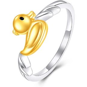 CRMAD Duck Ring for Women Sterling Silver Duck Ring Cute Animal Jewelry Gift for Girls Women